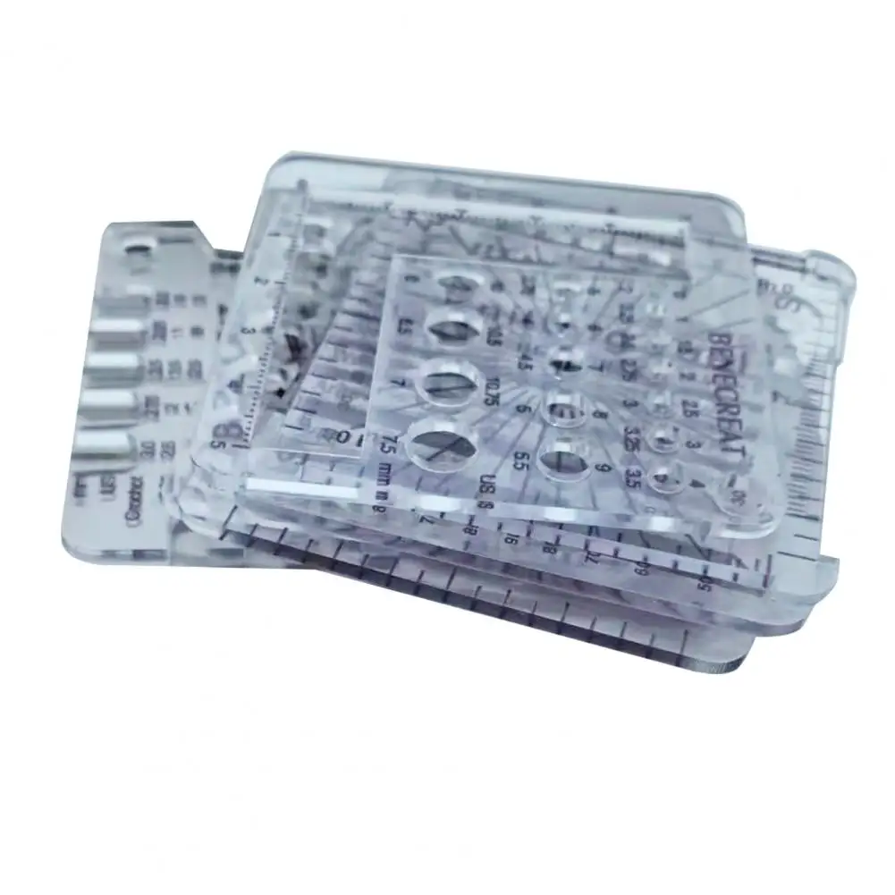 Knitted Ruler Acrylic Knitting Gauge Rulers Essential Crochet Tool Set for Spinners Yarn Measuring 6 Styles Yarn Wrap Per Inch