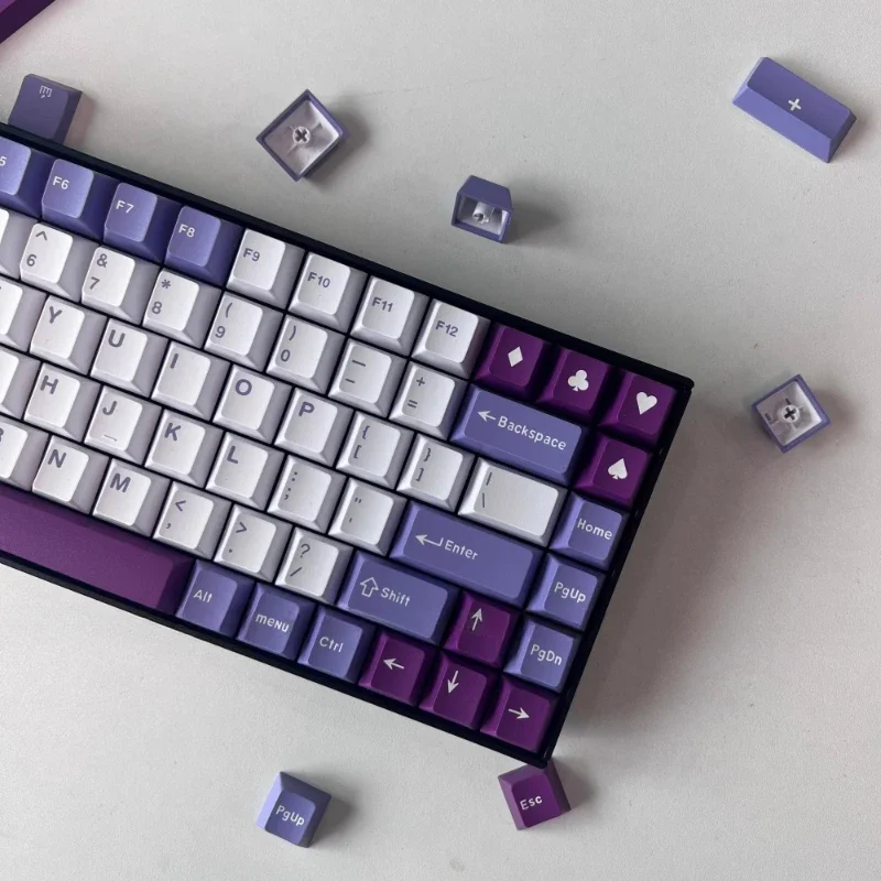 GMK-メカニカルキーボードアクセサリー,カスタマイズされたチェリープロファイル,紫色のABS,ギフト,163キーのセット