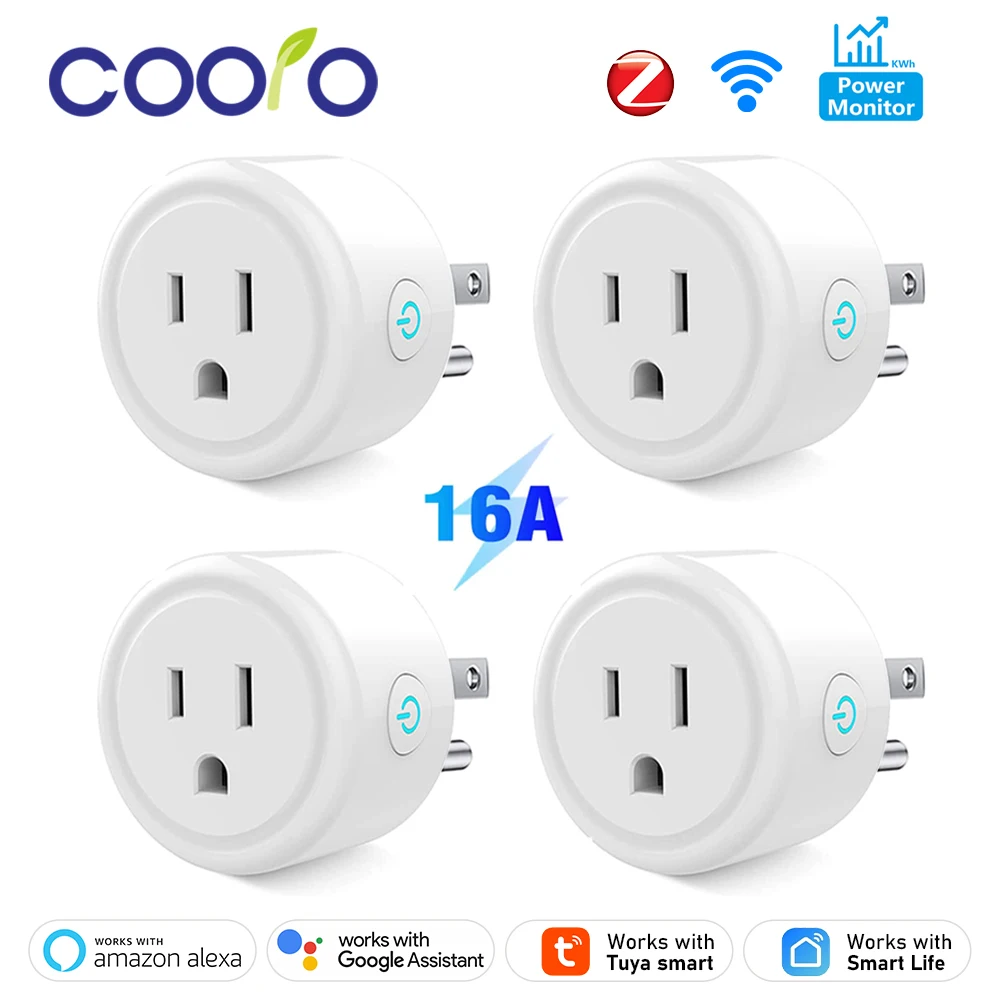 Tuya 16A Smart Plug Zigbee WiFi Socket US Canada Mexico Peru Japan Power Monitoring Timing Function Works With Alexa Google Home