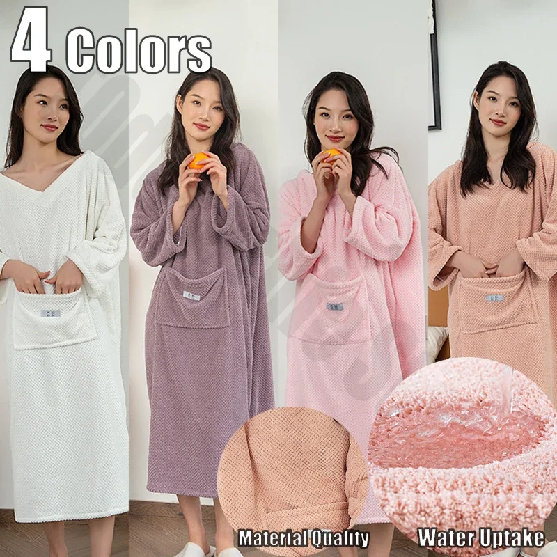 Bathroom Wearable Bathrobe Towel Dress Women Shower Female Soft Bath Towel For Adults Lady Home Textiles Bath And Sauna Towels