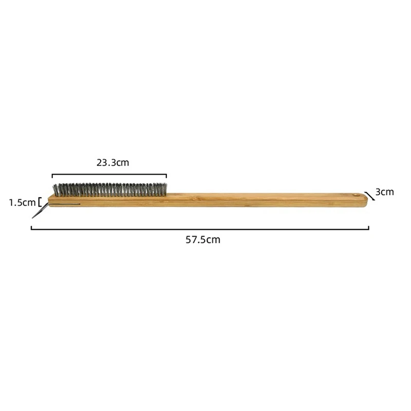 Pizza Oven Brush Wooden Handle Grill Scraper Household Cleaning Brush Pizza Tool For Oven Cleaner