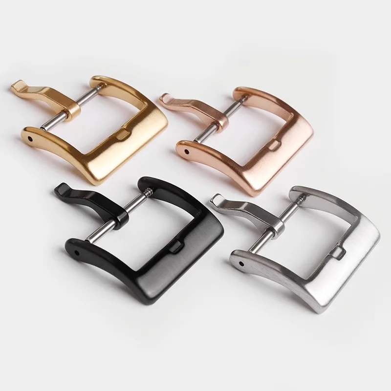 18mm 20mm 22mm 24mm Uniwersalna klamra ze stali nierdzewnej dla mężczyzn i kobiet, silikonowa klamra igłowa, srebrno-czarno-złota