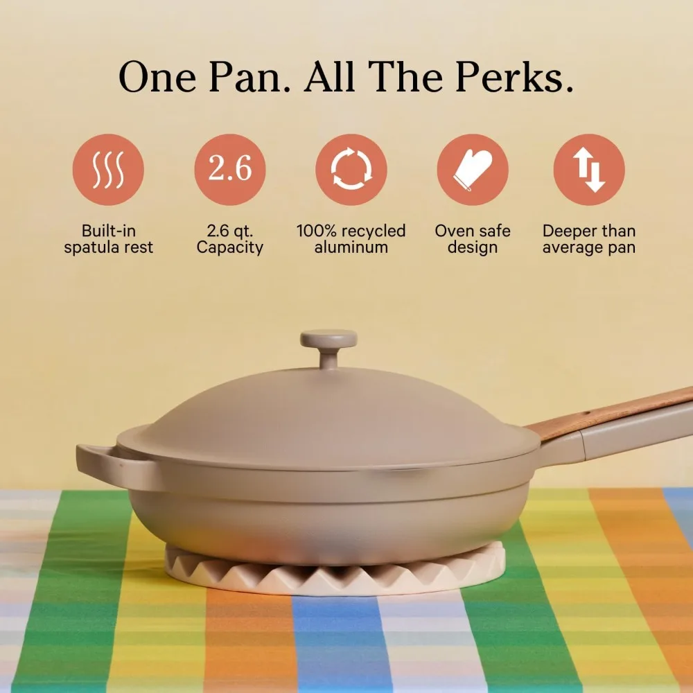 Our Place Always Pan 2.0-10.5-Inch Nonstick, Toxin-Free Ceramic Cookware | Versatile Frying Pan, Skillet, Saute Pan | Stainless