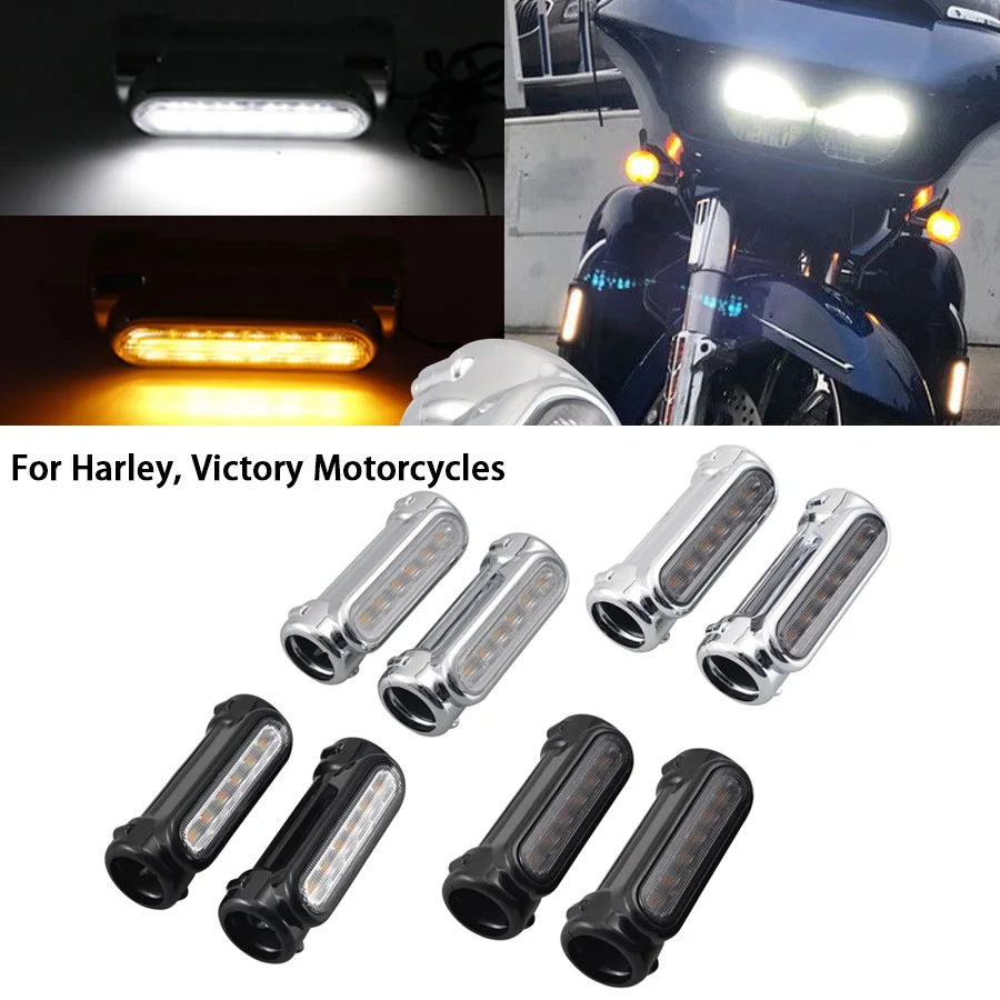 

1.25" Crash Bar Daytime Running Lights Highway Switchback Turn Signal Lamps for Harley Victory and Others Models Motorcycle
