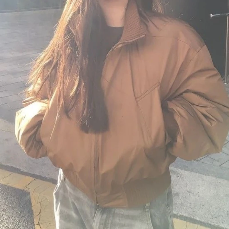 

Short Pilot Jacket, Padded Cotton-padded Thickened Baseball Coat, Autumn and Winter Loose Plus-size Cotton Jacket