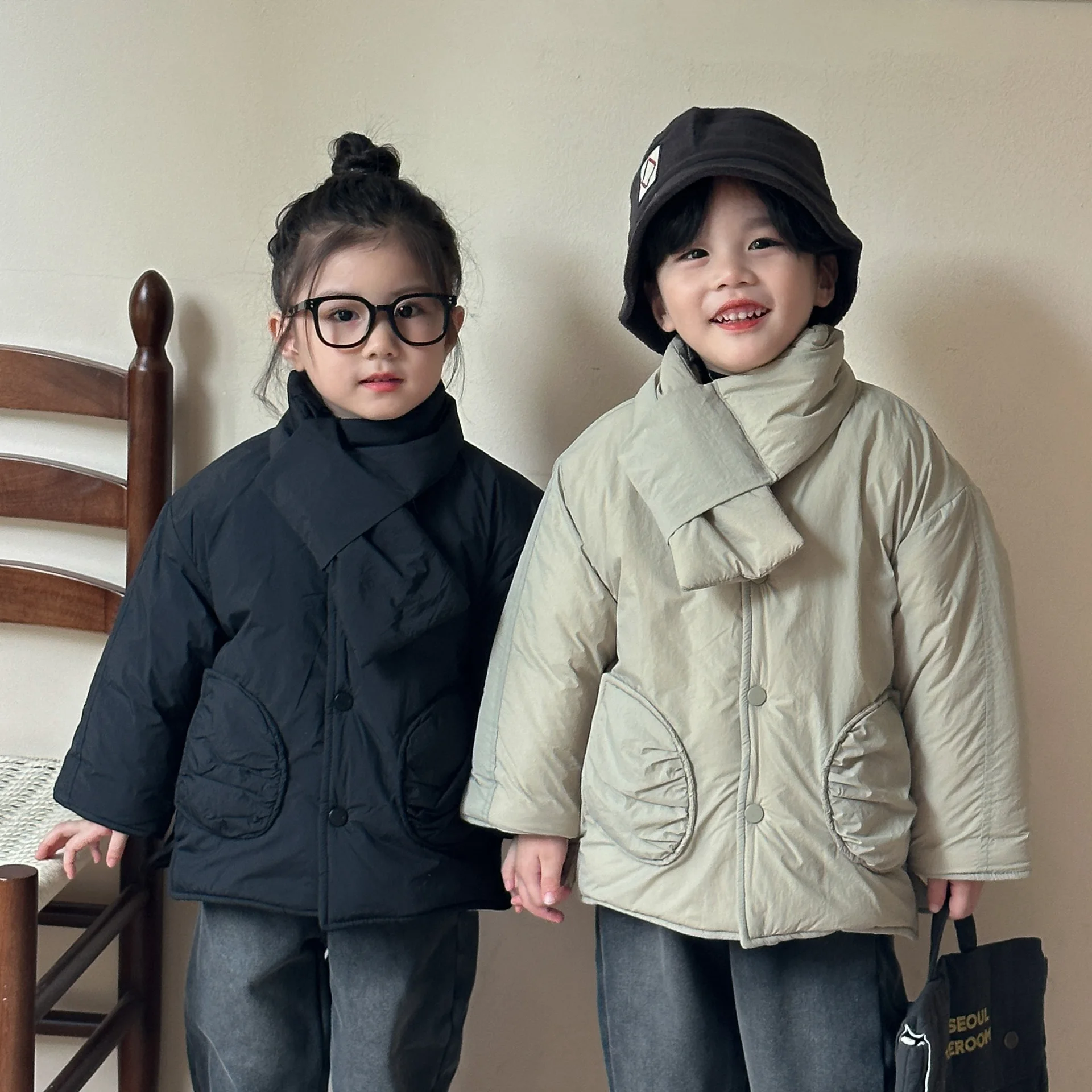 

Children's cotton-padded clothes thickened winter keep warm boys' cotton-padded clothes and girls ackets new winter baby jackets