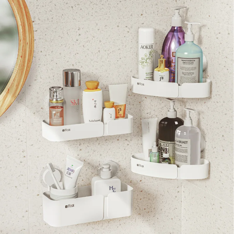 

Shelves for home bathroom multifunctional plastic seamless kitchen storage wall-mounted storage