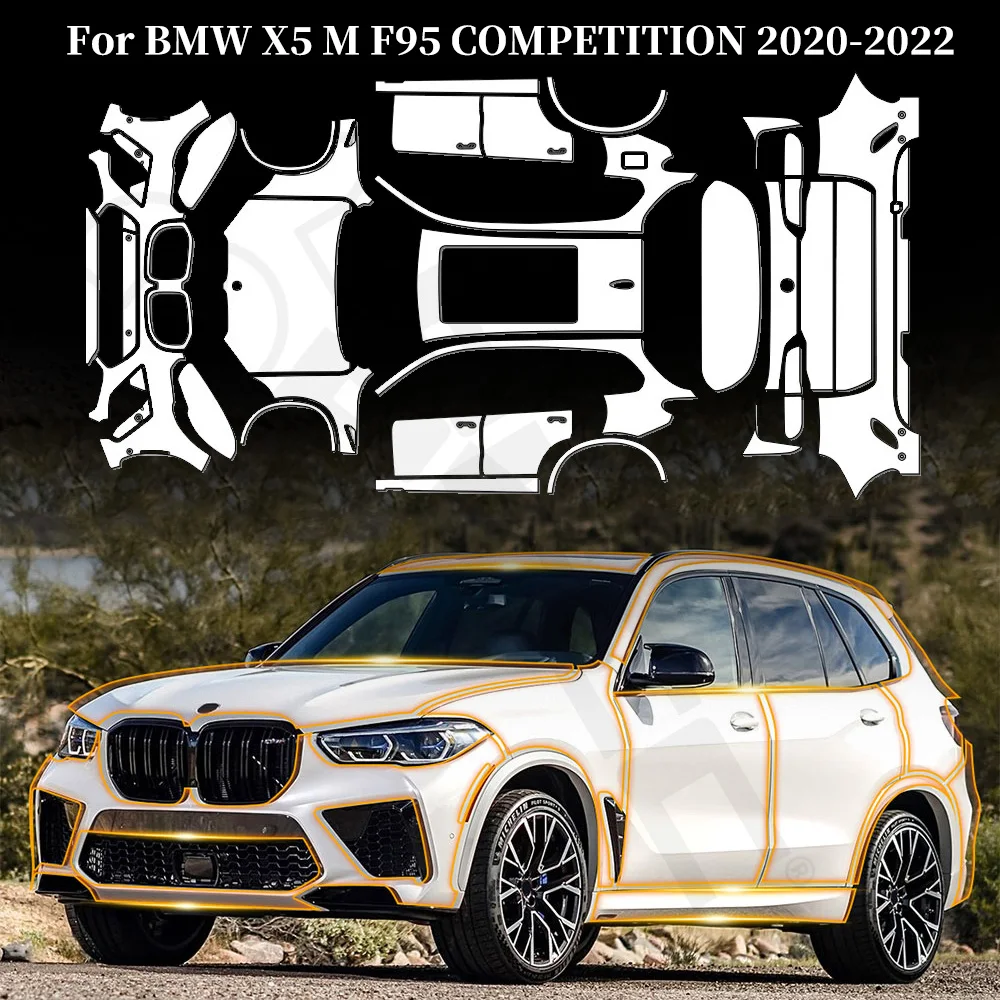 

For BMW X5 M F95 COMPETITION 2020-2022 TPU Paint Protection Film Car Body Anti-Scratch Clear Bra Pre-Cut PPF Resistant Invisible