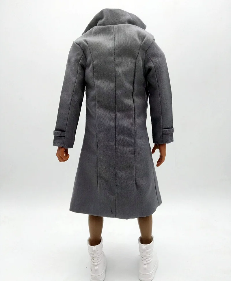 Grey 1/6 Scale Slimming Windbreaker Thin Coat Model for 12in Action Figure Toys Collection