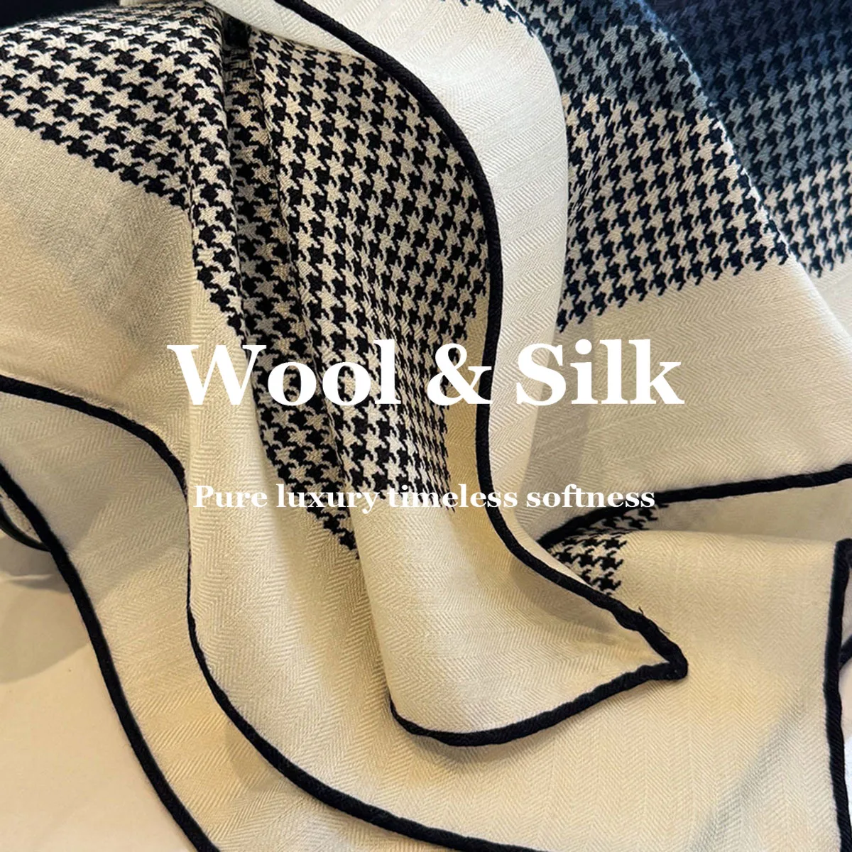 

Шарф из 82% шерсти и 18% натурального шелка, новый, модный, с принтом, для женщин, квадратный платок, хиджаб, головной платок, повязка на голову, бандана, пончо, пашмина