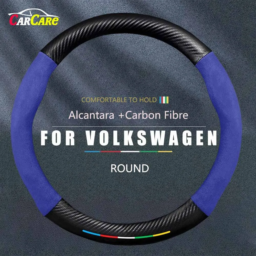 

Car Steering Wheel Cover For Volkswagen VW Golf 7 Mk7 Touran Up New Polo Jetta Passat B8 Tiguan Gti Gte Arteon Auto Accessories