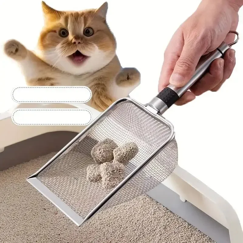 Cat Litter Shovel Pet Cleaning Tool Metal Aluminum Alloy Stainless Steel Durable Handle Pet Shovel Litter for Cats Supplies Sand