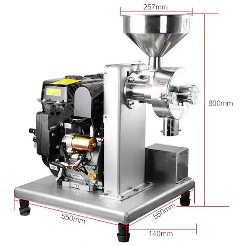 Gasoline powered grain mill mobile ultrafine powder machine vehicle-mounted mobile outdoor commercial grinding machine