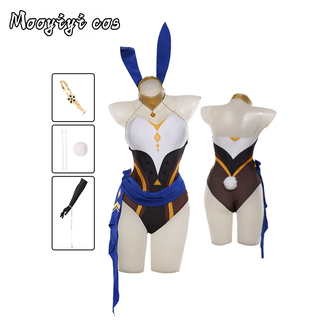 

Новый костюм Layla для косплея на Хэллоуин, Рождество, выставка комиксов, аниме для женщин, S-XL, игра Genshin Impact Bunny Girl В НАЛИЧИИ