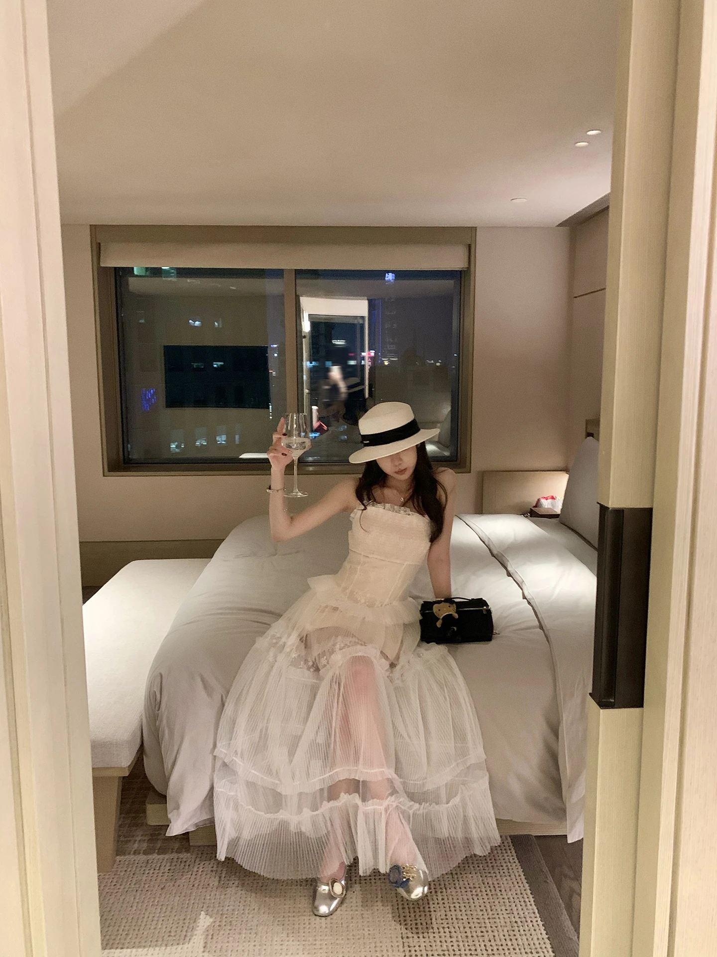 

Anneshop Alice Confession Lace Embroidery Splice Hanging Neck Dress Women's Cake Gauze Skirt Casual Style Standard Fit Daily ...