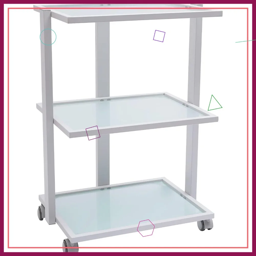 

3-Tier Rolling Beauty Spa Cart with Glass Top, Mobile Storage Organizer for Salon Home Tools