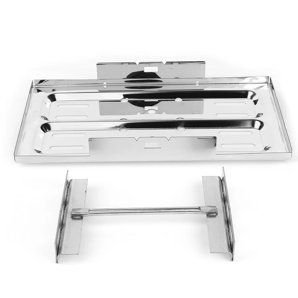 Battery Tray Stainless Steel Universal Polished Holder Hold Down Kit 7 1/2 x 13 1/4in