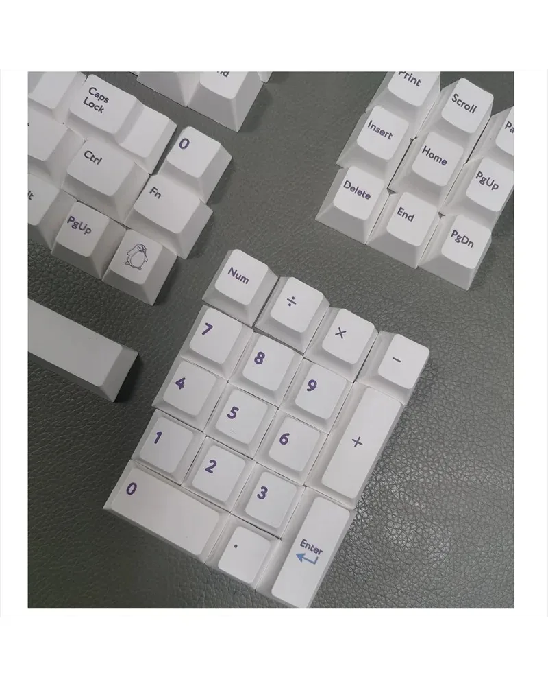

Bright white durable pbt keycaps set high quality for custom mechanical keyboards