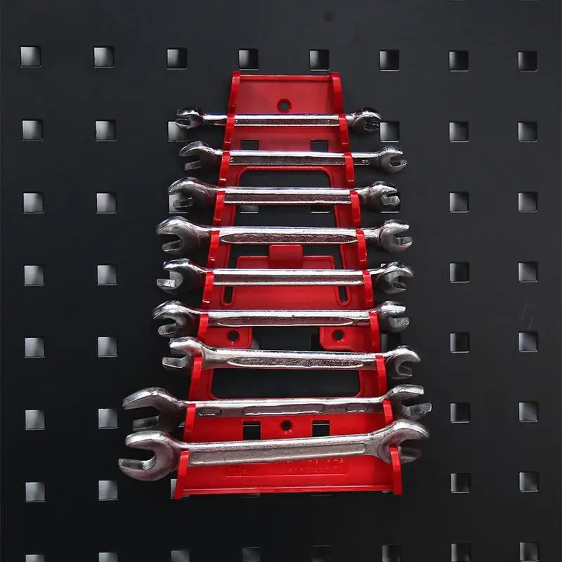 Red Wrench Organizer Plastic Wrench Organizer Tray Sockets Storage Tools Rack Sorter Standard Spanner Holders Wrench Holder