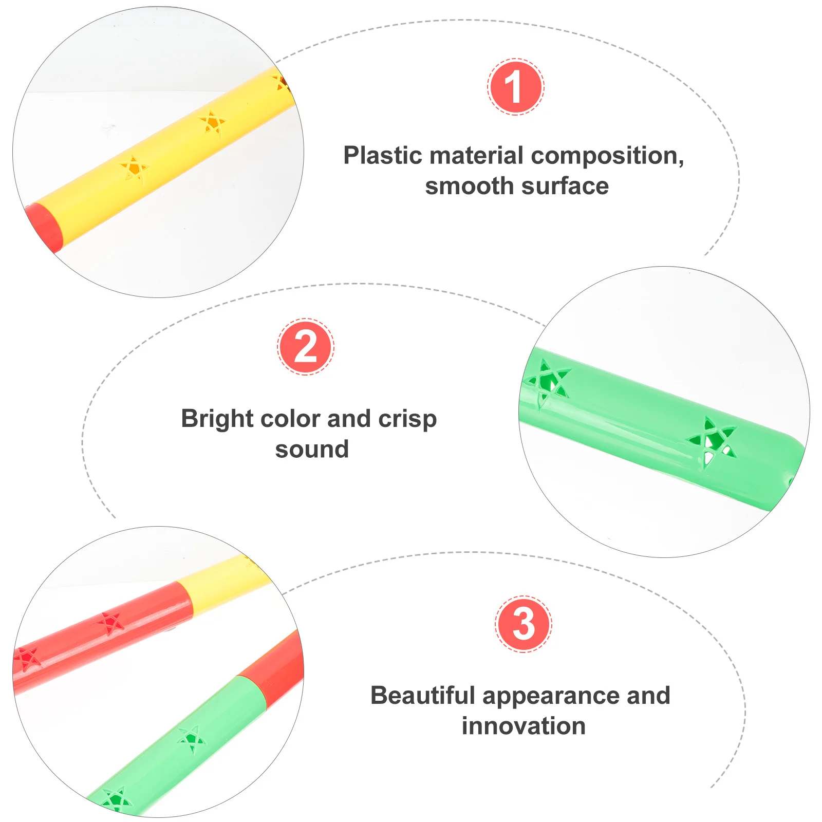 

2Pcs Colorful Relay Sticks High-Strength ABS Training Sticks Comfortable Grip Sports Supply for Athletic Competition