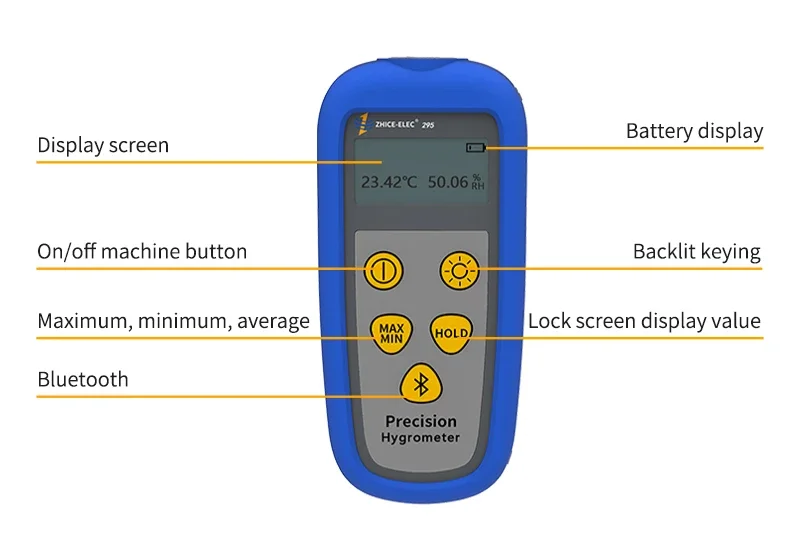 Waterproof LCD Digital Electronic Temperature and Humidity Measuring Instrument Hygrometer with Probe