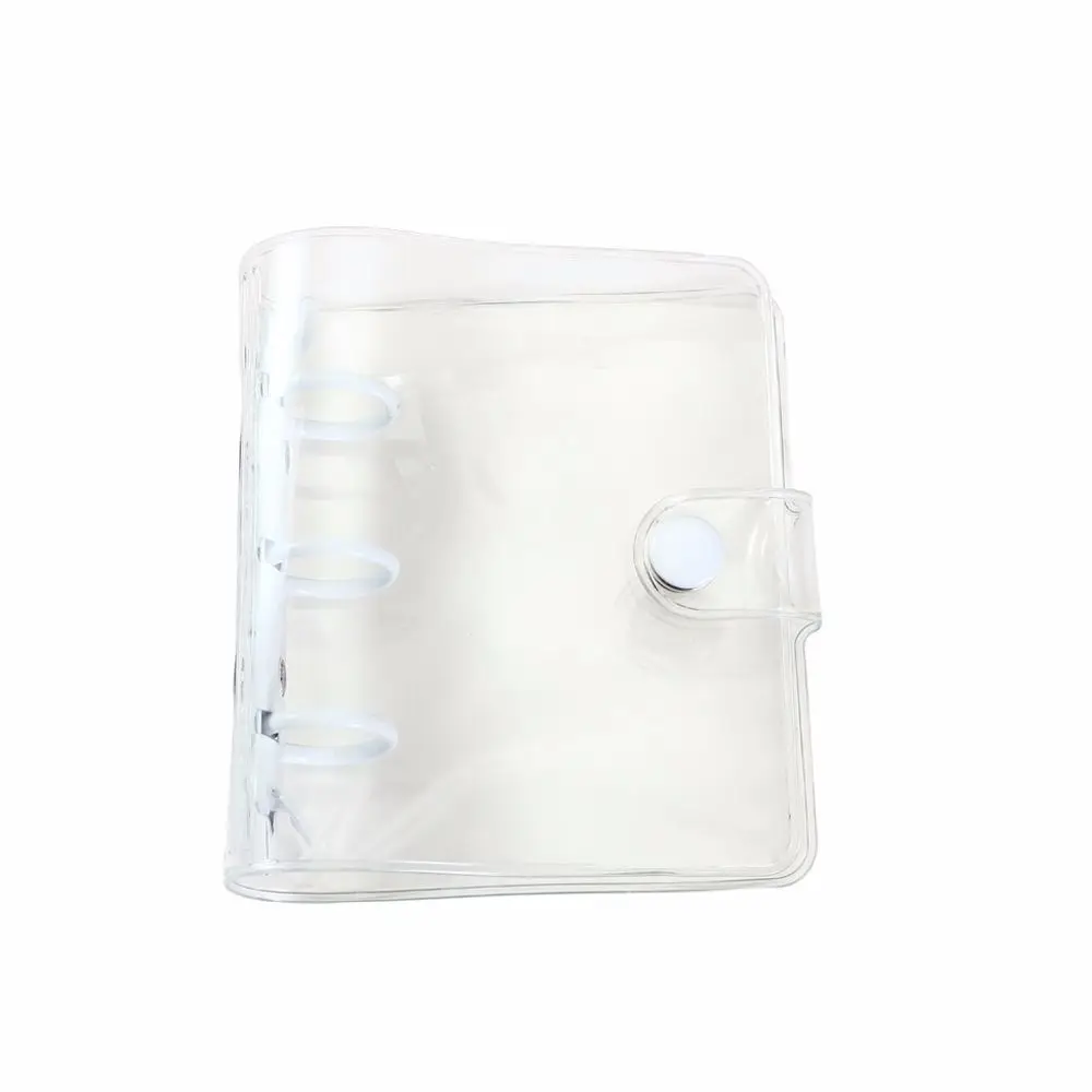 ポータブルPVCハンドブックノートページルーズリーフグリッター3穴バインダークリップフォトアルバムバインダーノートカバーカードオーガナイザー