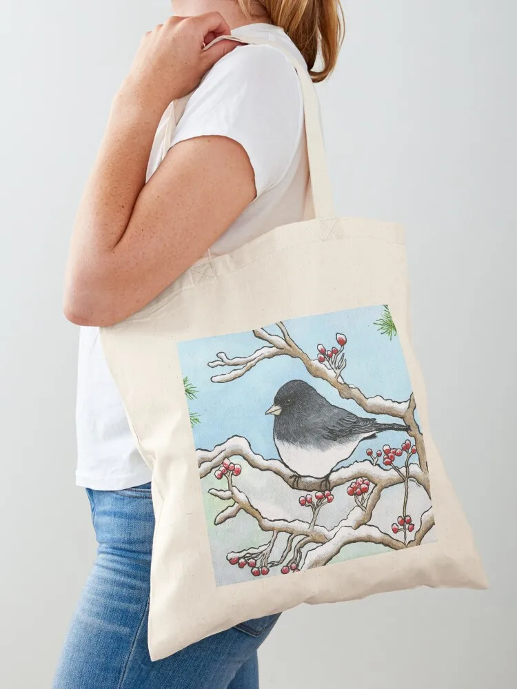 Snowbird, Painting by Dawn Langstroth ?2020 Tote Bag Shopping bags Canvas shoulder bag tote bag screen shopping cart bags