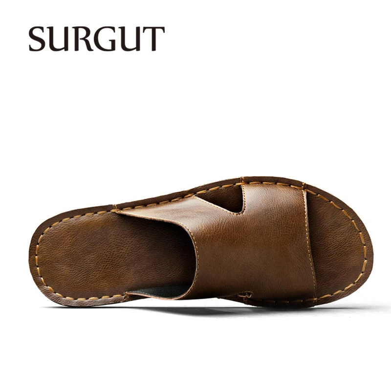​SURGUT Summer Men's Slippers Lightweight Comfort Flat Low Heel For Beach Vacation Big Size 38-48