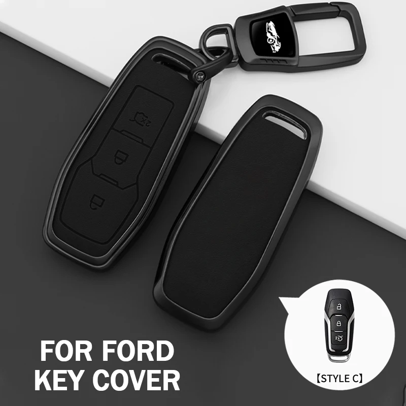 Para Ford Focus Fusion Edge Explorer Mk2 Mk7 Ranger HU101 Funda metálica para llave de coche, funda protectora para llave, llavero, carcasa para llave