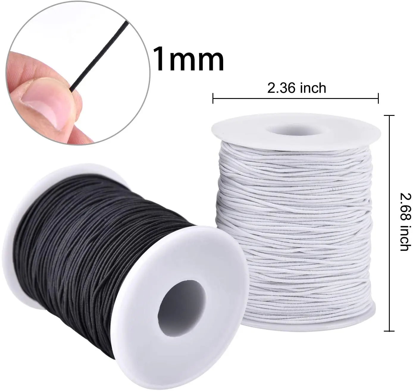 1/2/3/4/5MM Strong Elastic Rope Rubber Band White/black High-Quality Round Elastic Band Cord Sewing Craft Garment DIY Accessorie