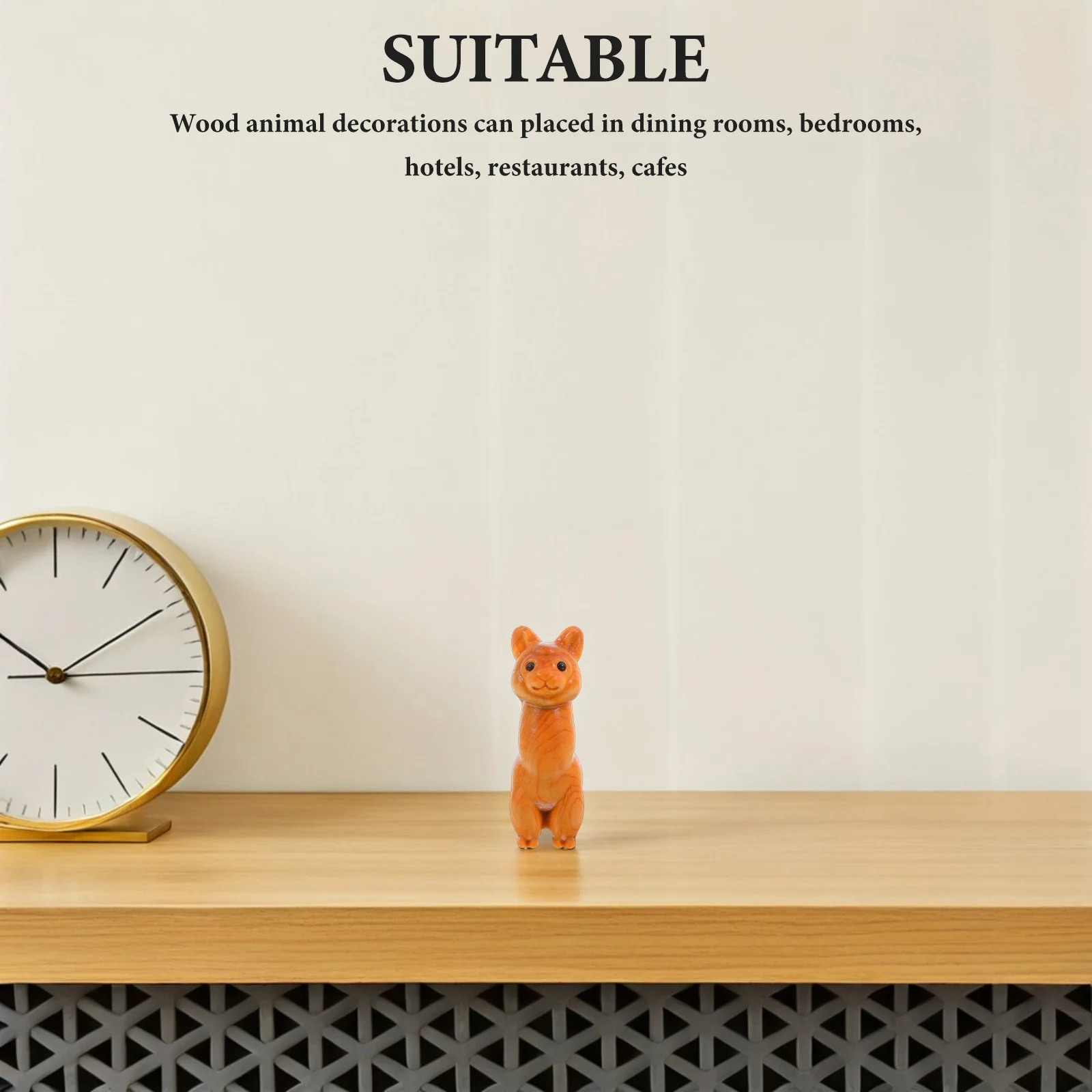 

Handmade Animal Figurine Wood Sculpture Alpaca Table Decor Wooden Desk Statue Hand-carved