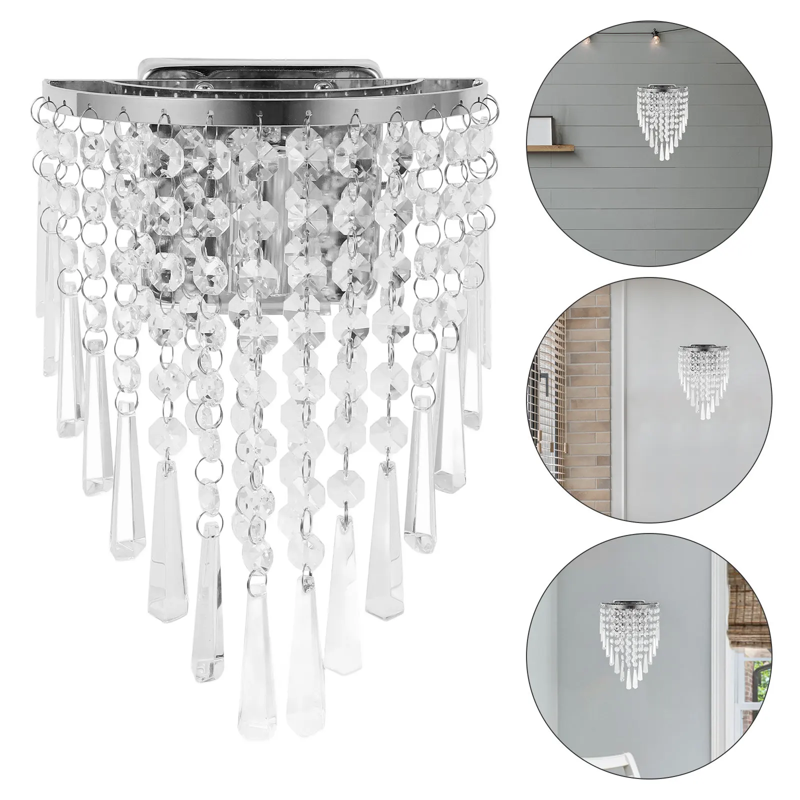 

Semi Circular Crystal Wall Light Modern Elegant Design for Living Room Bedroom Dining Room Decorative Wall Mount Light
