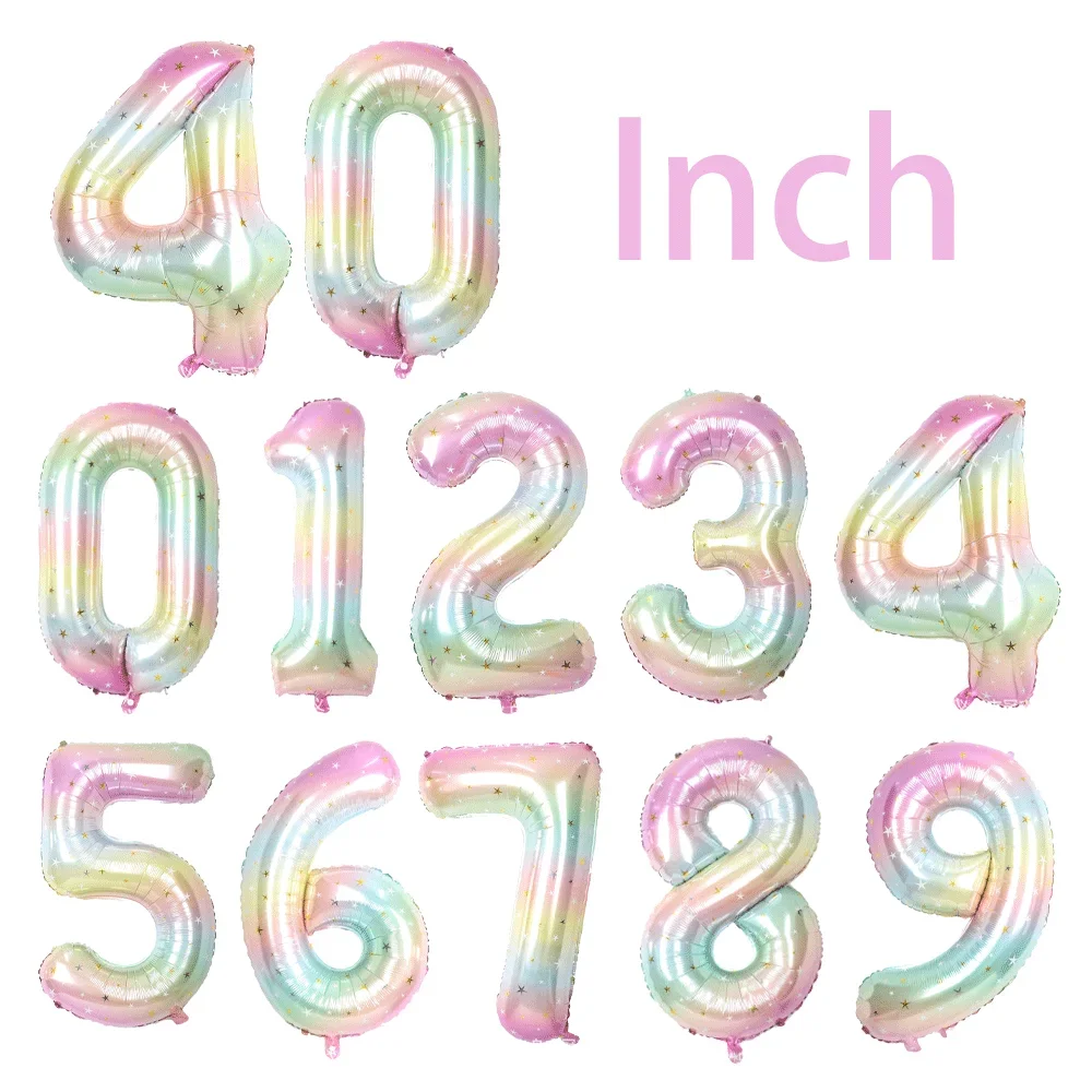 1pc 32/40Inch Number Balloons 0-9 Digit Foil Helium Balloon Baby Shower Kids And Adult Birthday Party Decoration Digital Balloon