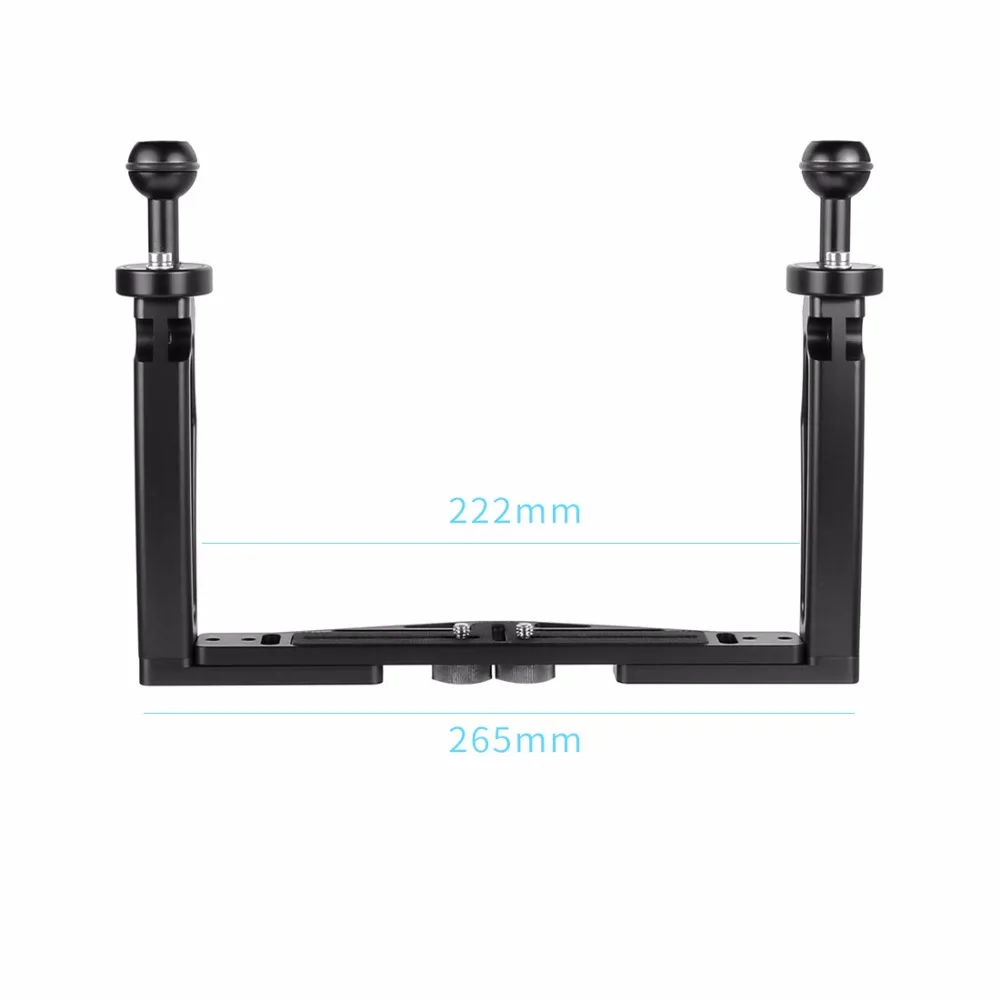 Tauchen DSLR Kamera käfig Dual Handheld Tray Halterung Buttery Clip Kohle faser Verlängerung sarm schwimmende Stativ halterung für Gopro 13 – Detail 1