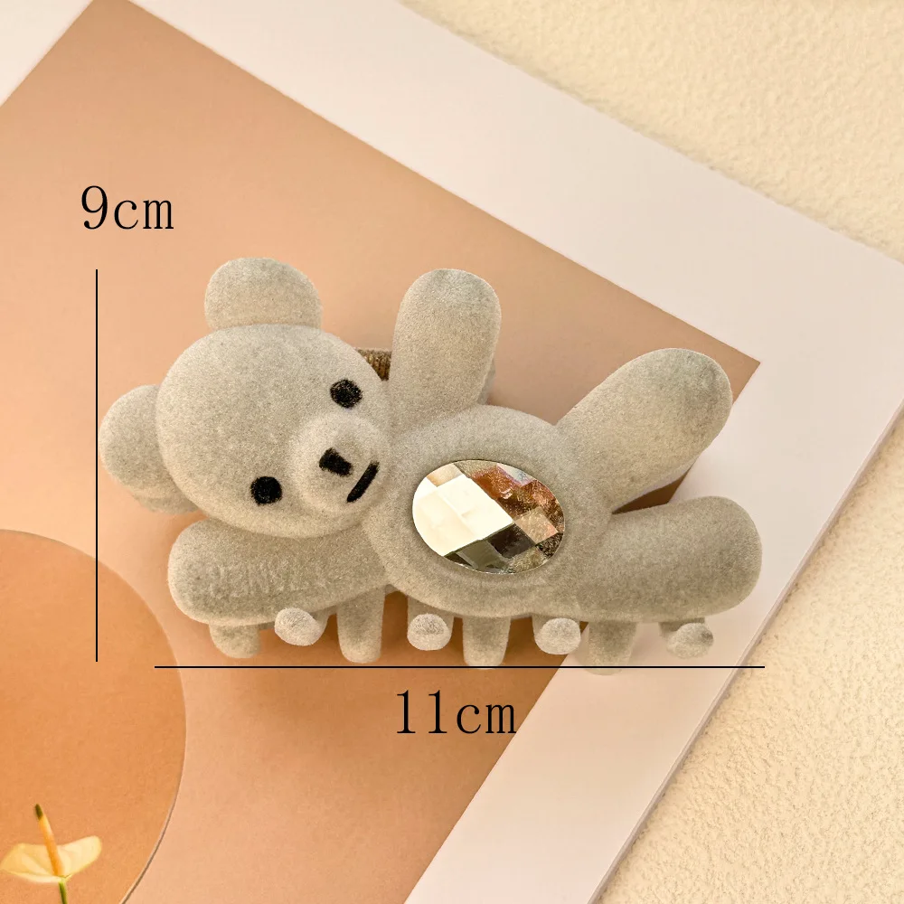 1 Stück süße winkende Teddybär-Haarspange mit hohem ästhetischem Wert, Strass-Stirnband, Hai-Clip, Valentinstag-Haar-Accessoire – Detail 9