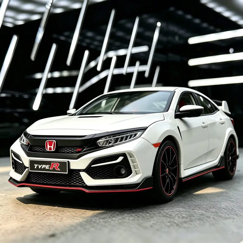 Modelo a Escala 1:18 del Auto Deportivo HONDA CIVIC TYPE-R FK8 Hatchback, de Aleación, para Colección, Regalo para Niños