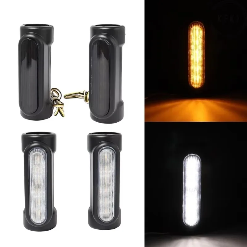 

LED White Amber DRL Switchback Motorcycle Crash Bar Highway Driving Turn Signals Lights For Harley Touring Road KingFine