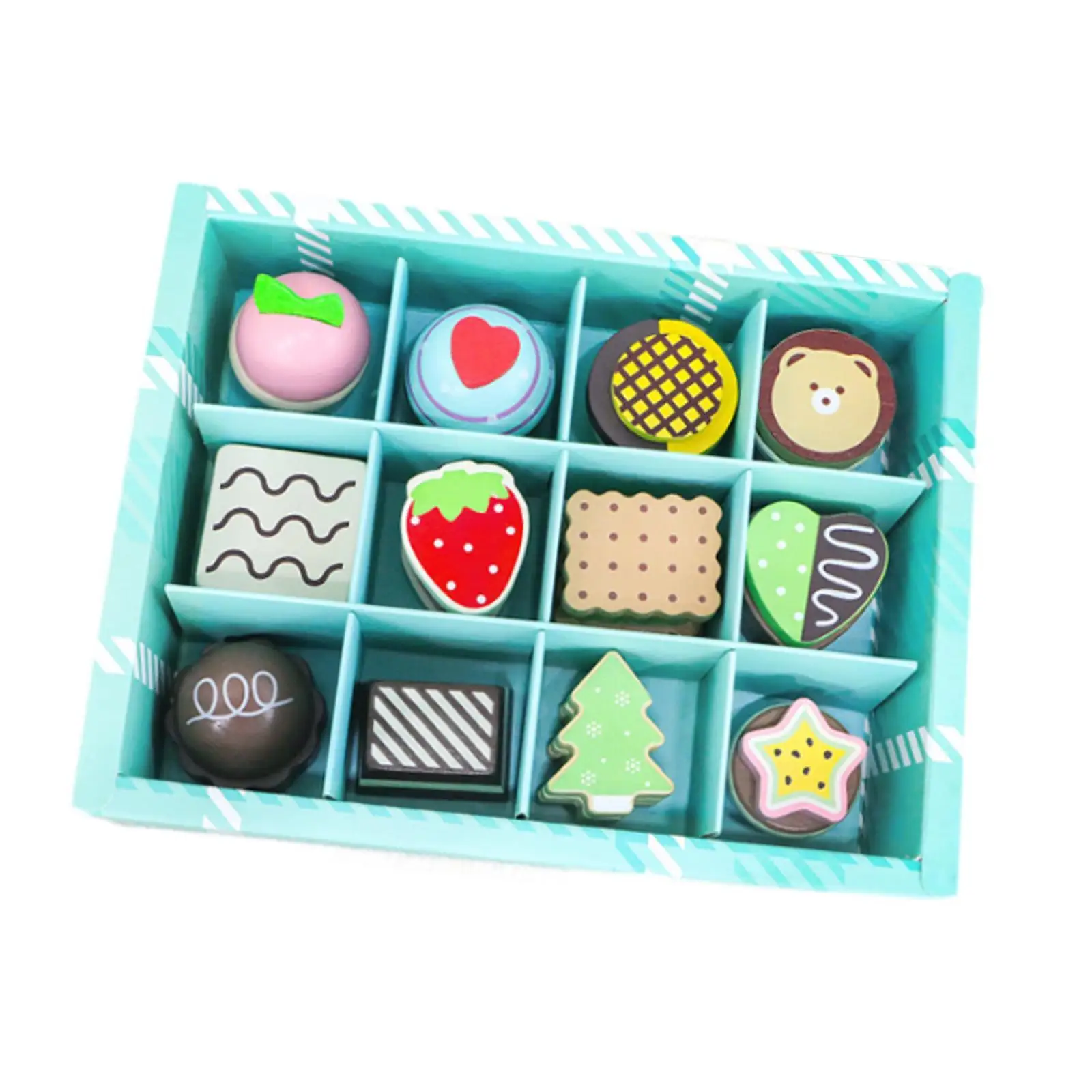 Wooden Tea Party Dessert Toy Childrens Role Play Developmental Toy Wood Toy Kitchen Playset Kitchen Play for Shop