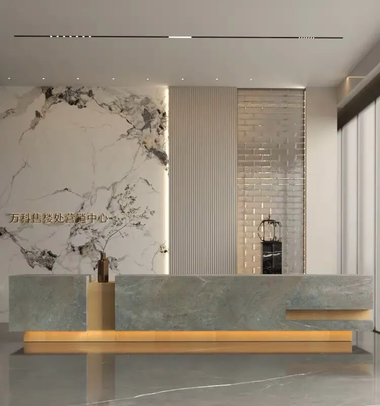 Standing White Table Reception Desks Cashier Counter Desk Office Lectern Reception Desk School Empfangstheke Salon Furniture image 2