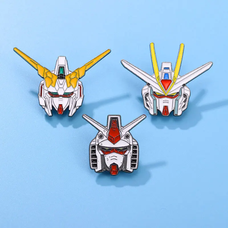 Gundam Metal Badge Mobile Suits Mecha Robot Anime Enamel Lapel Bag Brooch