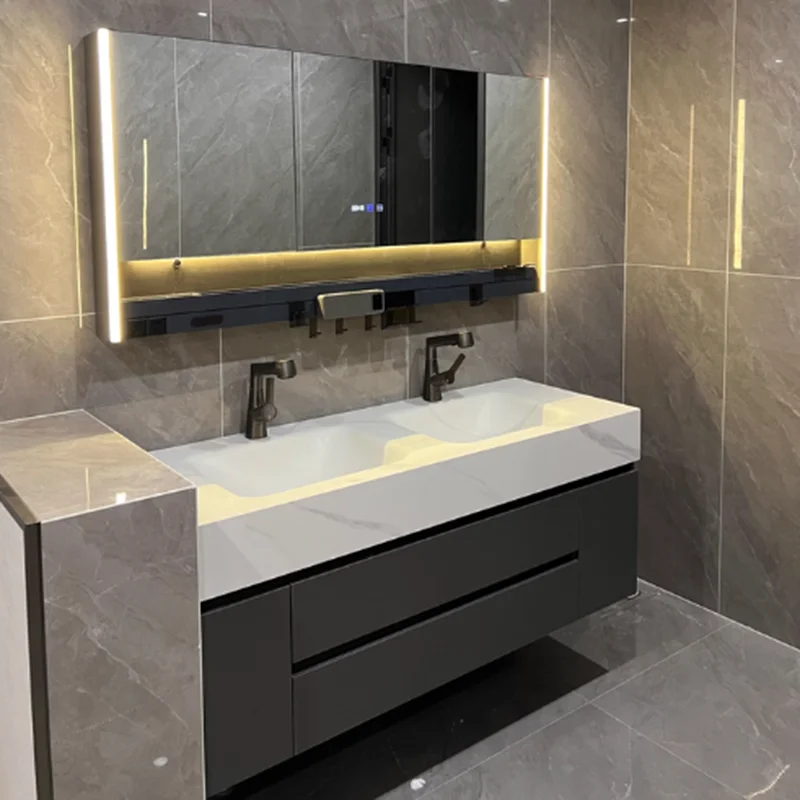 

Washbasin Toilet Bathroom Cabinets Vintage Vanity White Mirror Bathroom Cabinets Storage Mirrors Mobile Bagno Home Furniture