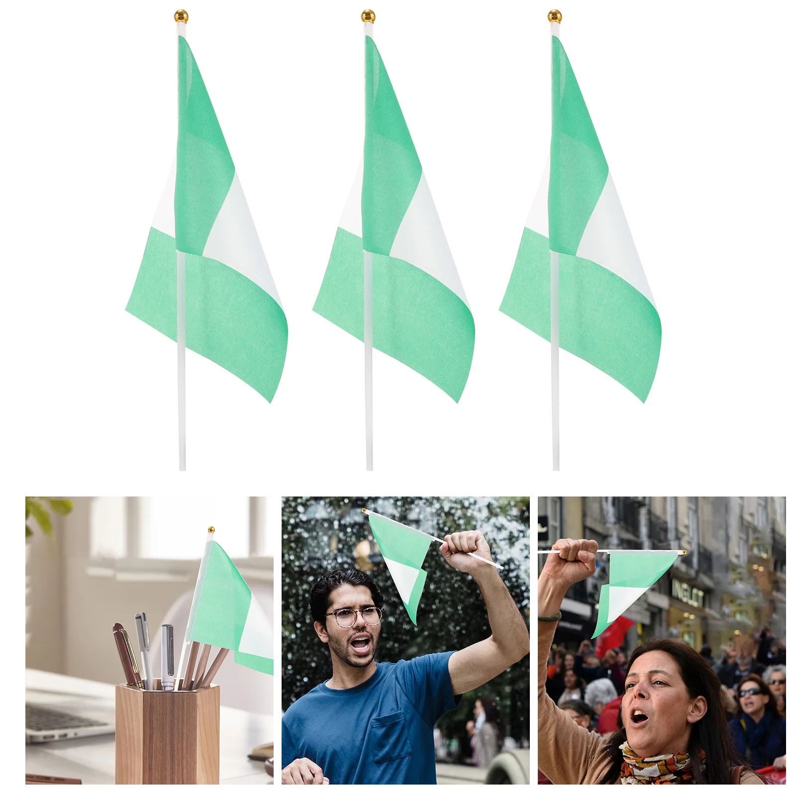 20 قطعة أعلام محمولة مقاومة للاهتراء من البوليستر لتزيين الحفلات والحدث الرياضي والأعلام الوطنية للاستخدام الداخلي في الهواء الطلق #4