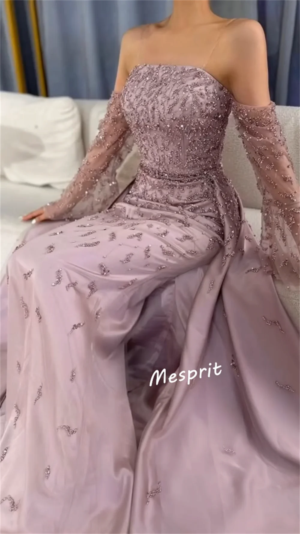 Abiti lunghi a sirena senza spalline con perline con paillettes personalizzati Occasioni su misura Serata formale squisita scintillante