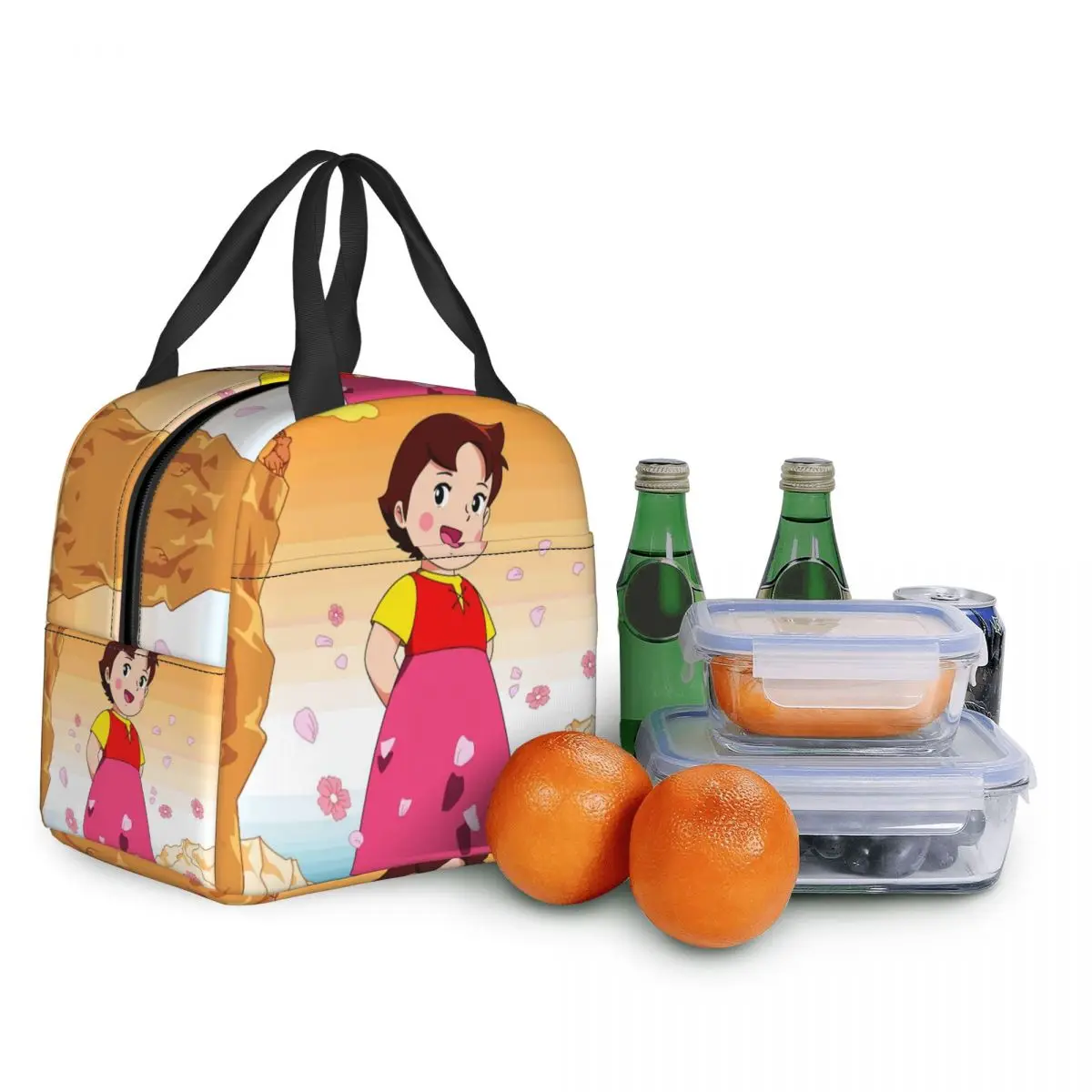 Anime Heidi Girl Of The Alps Lunch Box Leakproof Cooler Thermal Food Insulated Heidi Peter And Grandpa Lunch Bag For Women Kid