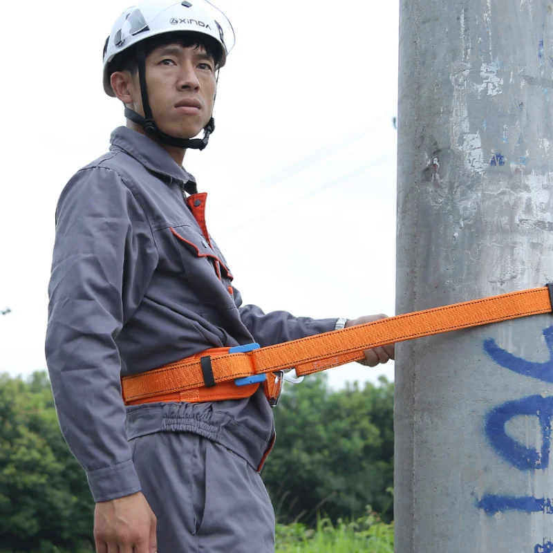 Single waist belt electrician climbing pole circumference pole type safety belt outdoor aerial work safety rope