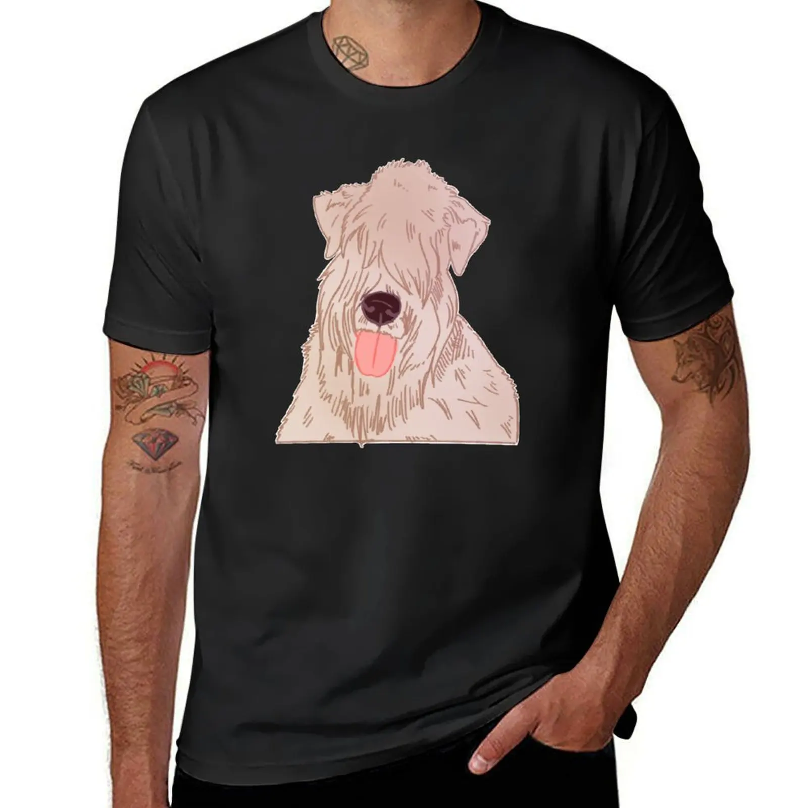 Cute And Sketchy Soft Coated Wheaten Terrier Design T-Shirt oversized summer tops boys animal print mens vintage t shirts