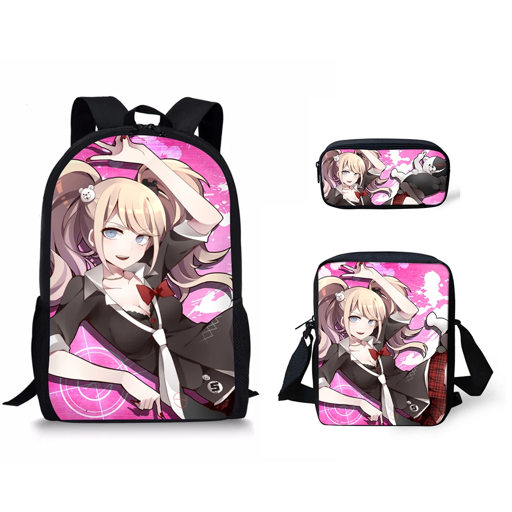 

Harajuku Youthful Danganronpa Pattern 3D Print 3pcs/Set Student Travel bags Laptop Daypack Backpack Shoulder Bag Pencil Case