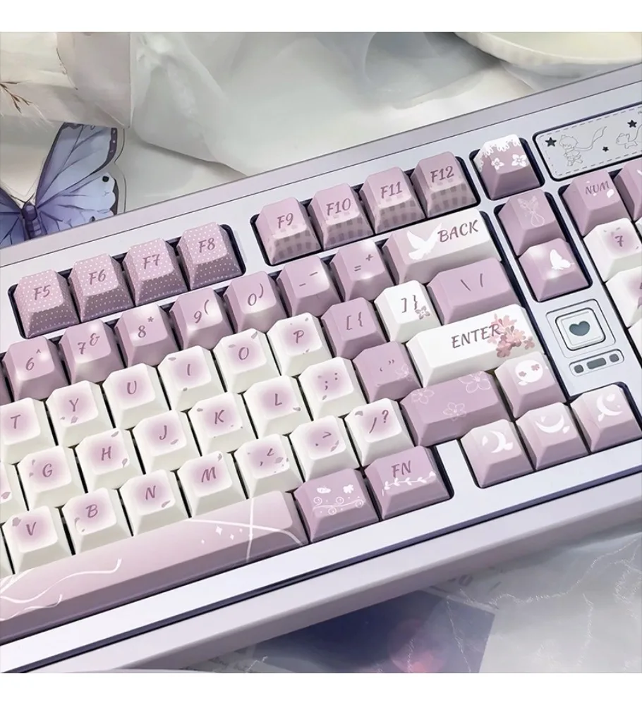 Purple rhyme fragrant keycap purple high value ev63 mechanical keyboard keycap Morandi color wooting