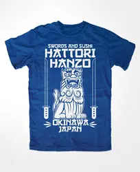 Camiseta de Hattori Hanzo, espadas azules y Sushi Kill Bill, Okinawa, tarantino japonés