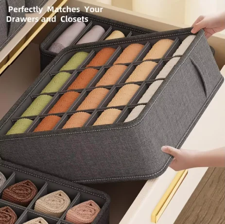 Underwear Storage Box Household Underwear Socks Clothes Storage Box Portable Tool Drawer Wardrobe Separation Box view 2